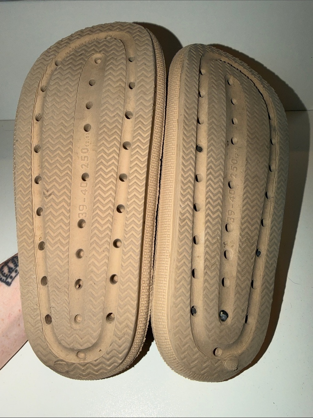 Neutral Tan Slide Sandals - Picture 2 of 3